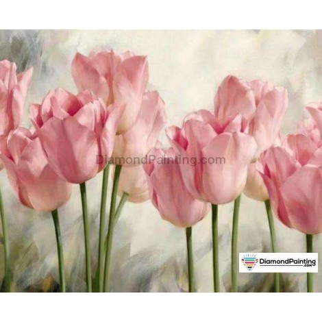 Pink Flowers Diamond Painting Kit