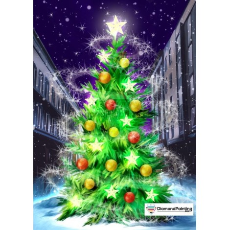 Bright Lighted Christmas Tree Diamond Painting Kit