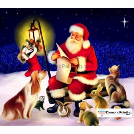 Santa and the Animals Diamond Painting Kit
