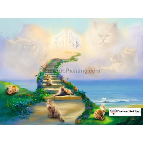 Cat Stairway to Heaven Diamond Painting Kit