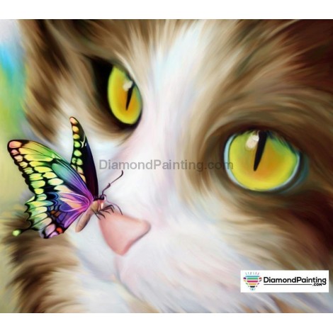 Cat and Butterfly Diamond Painting Kit