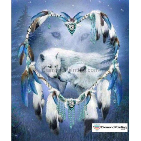 White Wolf Love Diamond Painting Kit