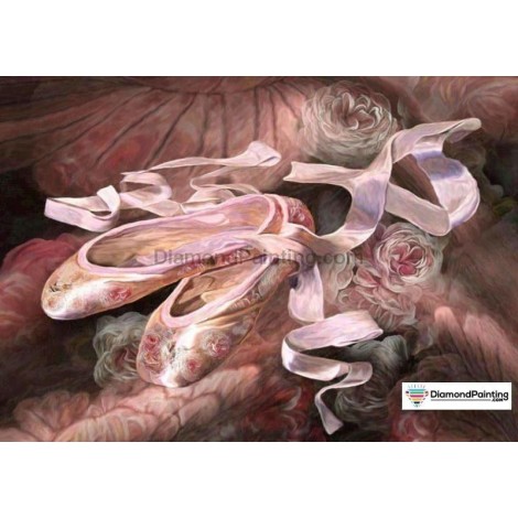 Abstract Pink Shoes DIY Painting With Diamonds Kit
