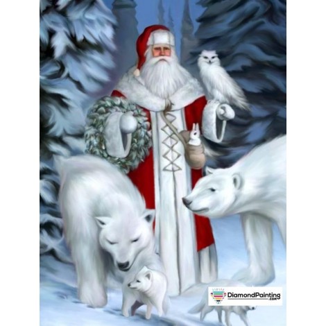 Ships From USA - Santa White Christmas 60x40cm