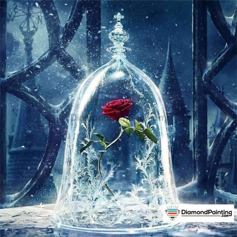 Ships From USA - Enchanted Red Rose 40x50cm