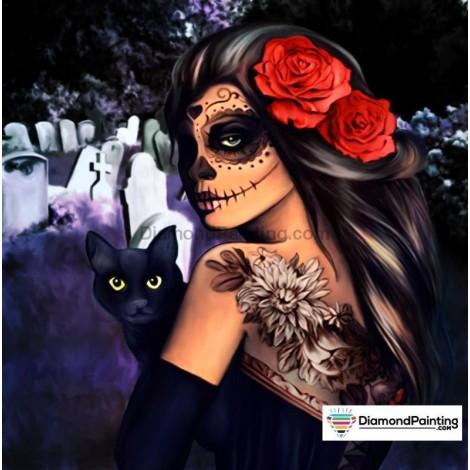 Skull Lady Diamond Painting Kit