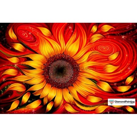 Firey Sunflower Diamond Painting Kit