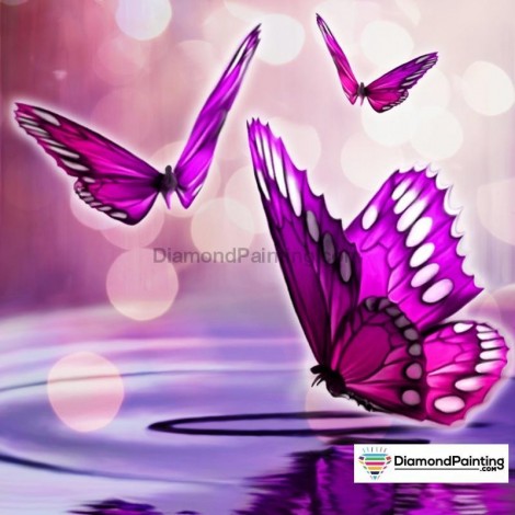Ships From USA - Purple Butterfly 30x30cm