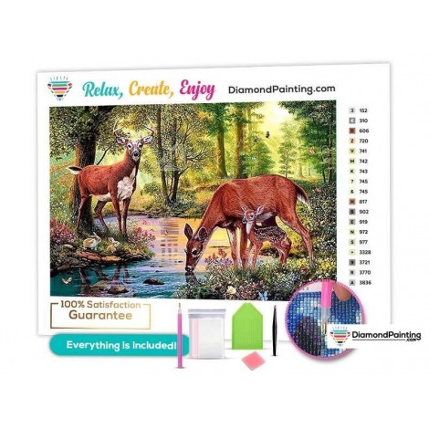 Deer in the Spring Paint By Diamonds Kit