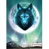 Black Wolf Aurora Diamond Painting Kit