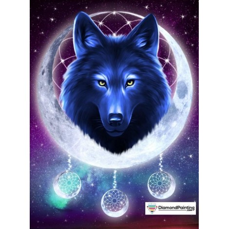 Black Wolf Dreams Diamond Painting Kit