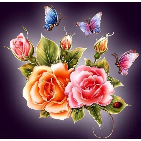 Flowers and Butterflies Diamond Painting Kit